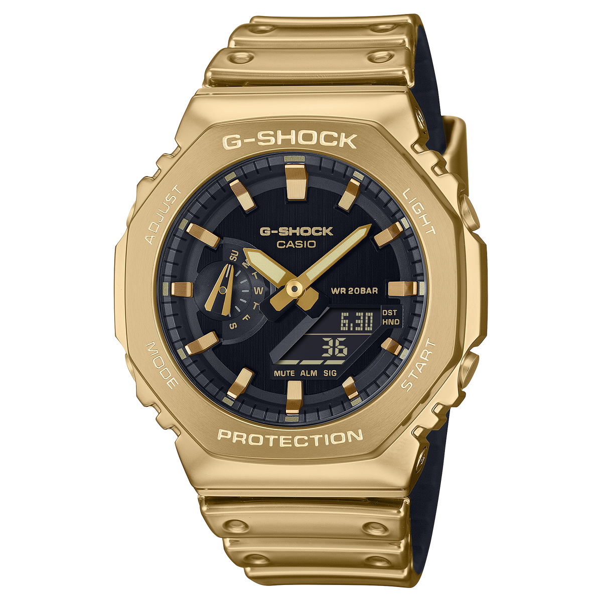Casio G-SHOCK G-STEEL 2100 Series / Fine Metallic Series / GM-2100 Line Men's Gold Strap Quartz Watch - GM2100YMG-9A