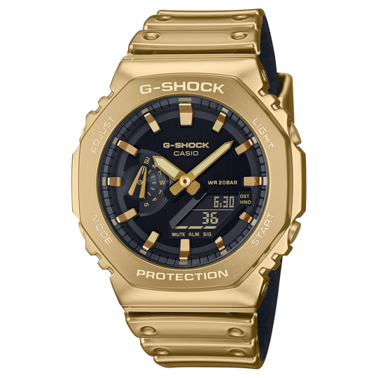 Casio G-SHOCK G-STEEL 2100 Series / Fine Metallic Series / GM-2100 Line Men's Gold Strap Quartz Watch - GM2100YMG-9A