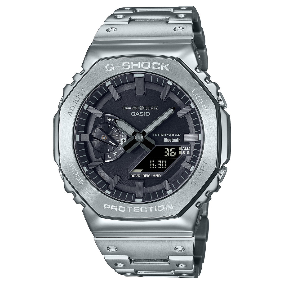 Casio G-SHOCK Full Metal 2100 Series (GM-B2100) Men's Silver Bracelet Quartz Watch - GMB2100D-1A