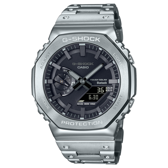 Casio G-SHOCK Full Metal 2100 Series (GM-B2100) Men's Silver Bracelet Quartz Watch - GMB2100D-1A