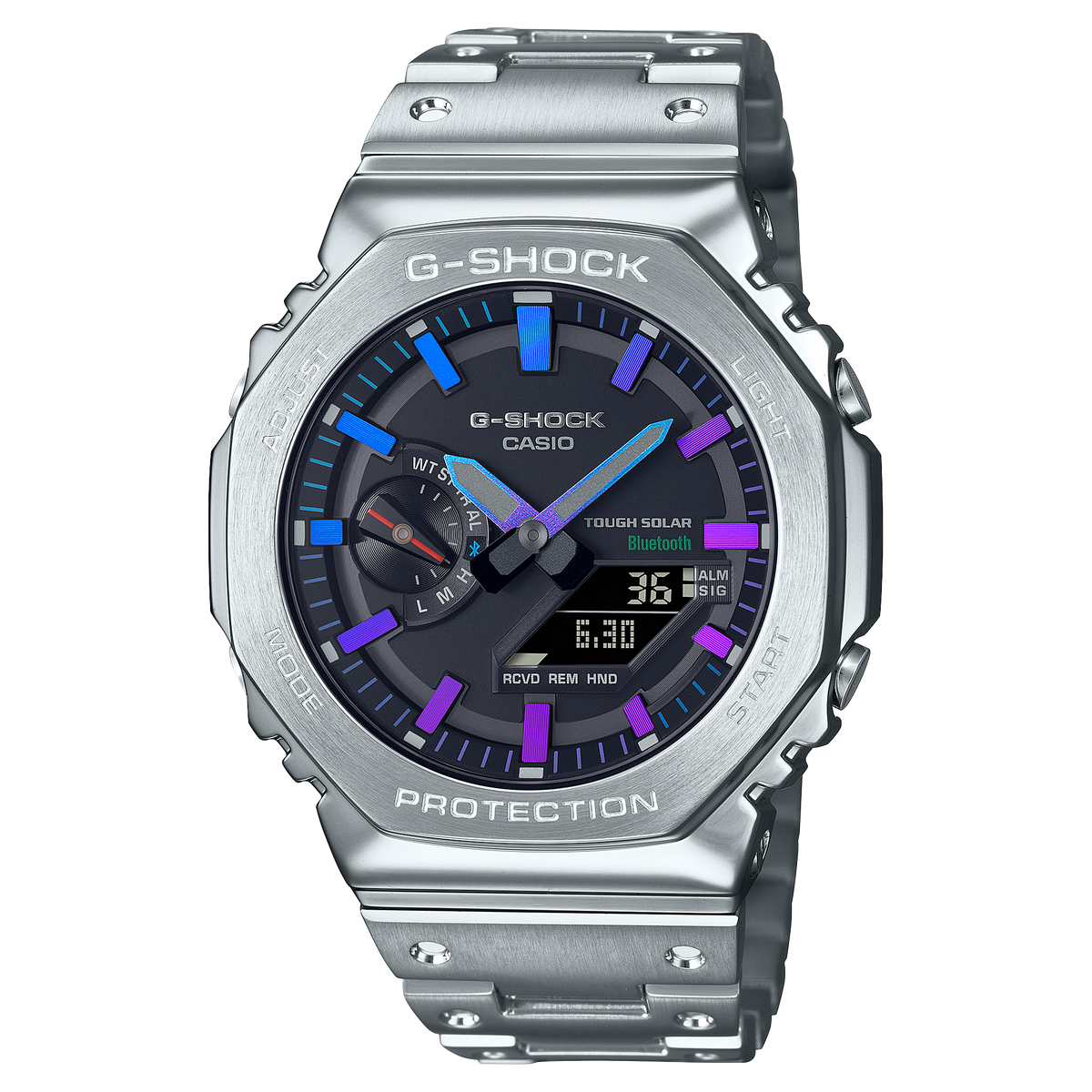 Casio G-SHOCK Full Metal 2100 Series Men's Silver Bracelet Quartz Watch - GMB2100PC-1A