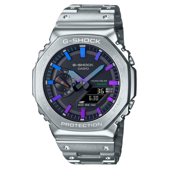 Casio G-SHOCK Full Metal 2100 Series Men's Silver Bracelet Quartz Watch - GMB2100PC-1A