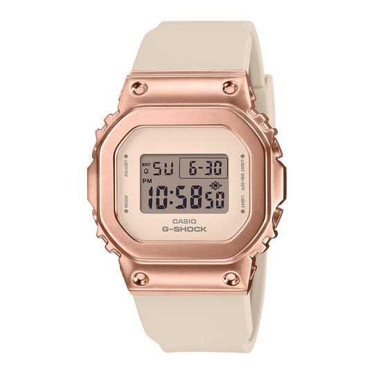 Casio G-SHOCK GM-S5600 Series Women's Light Pink-Beige Strap Quartz Watch - GMS5600PG-4
