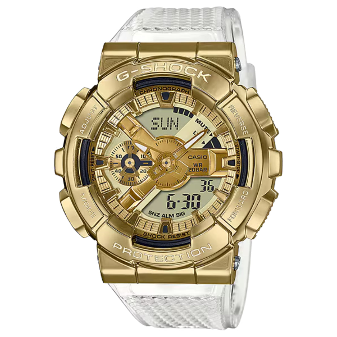Casio G-SHOCK G-STEEL GM-110 Series Men's Transparent Clear Resin Strap Quartz Watch - GM110SG-9A