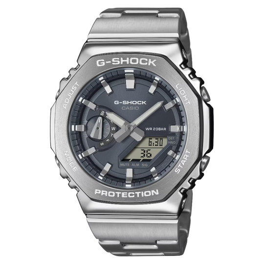 Casio G-SHOCK G-STEEL 2100 Series Men's Silver Bracelet Quartz Watch - GM2110D-8A
