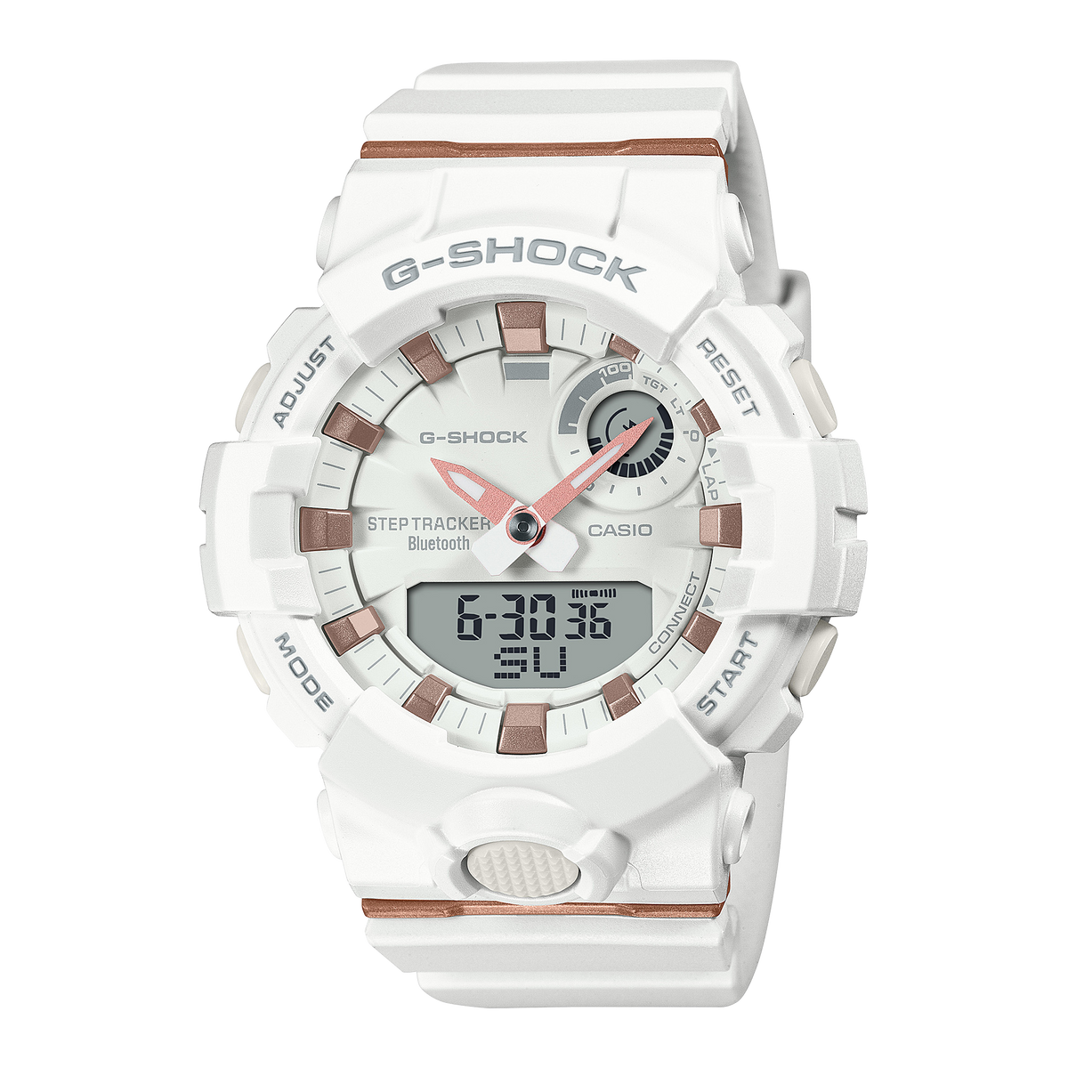 Casio G-SHOCK G-SQUAD GMA-B800 Series Women's White Strap Quartz Watch - GMAB800-7A