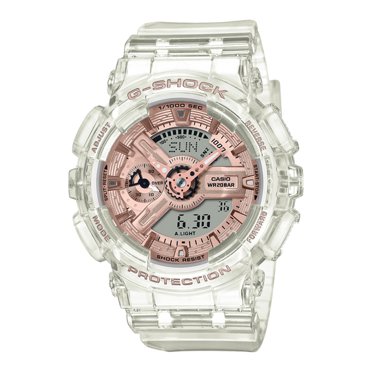 Casio G-Shock GMA Series (Model GMA-S110SR-7A) Women's Transparent White Strap Quartz Watch - GMAS110SR-7A