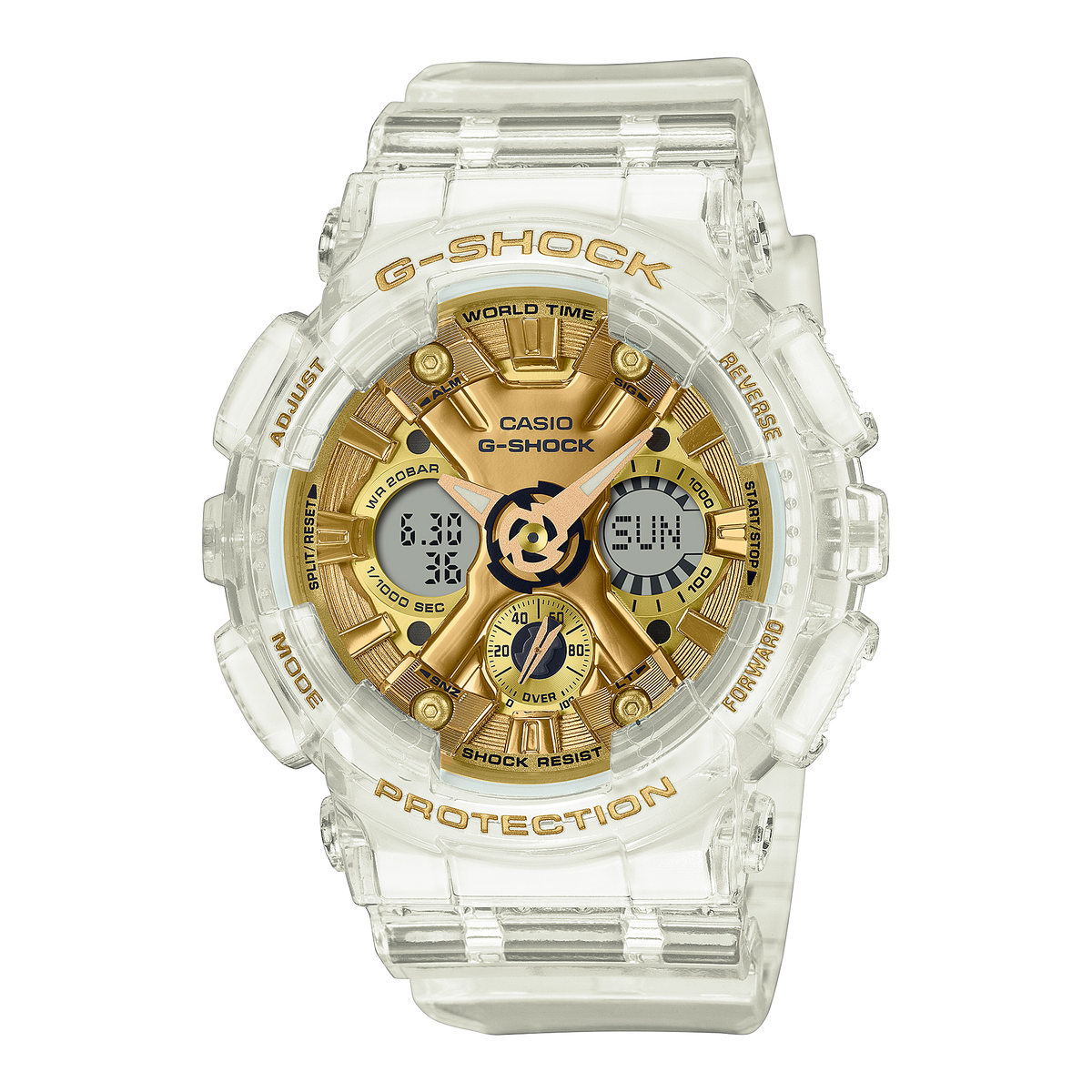 Casio G-SHOCK GMA-S120 Series Women's Transparent White Strap Quartz Watch - GMAS120SG-7A
