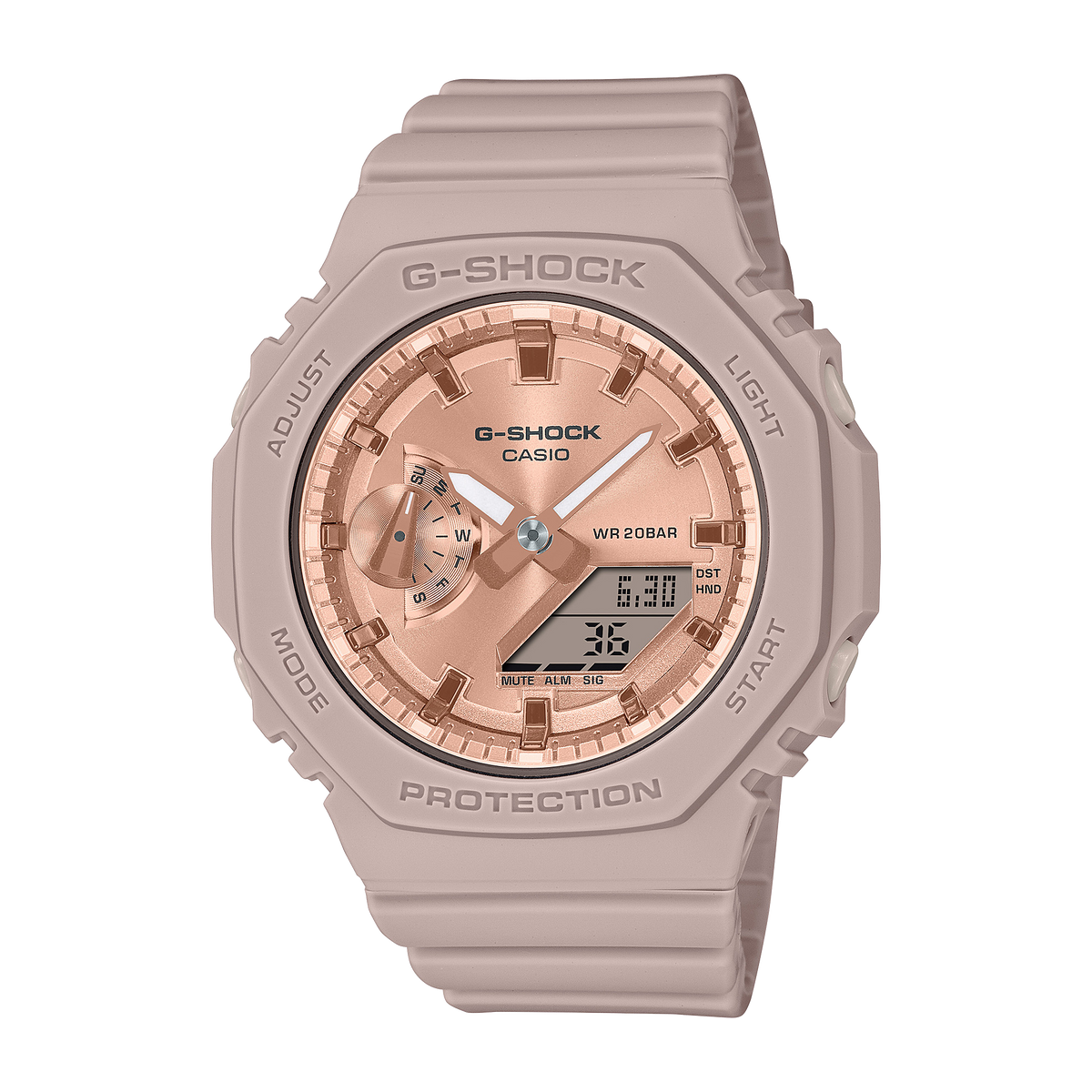 Casio G-SHOCK GMA-S2100MD Series / Rose Gold Series / Mini CasiOak Style Women's Pink Strap Quartz Watch - GMAS2100MD-4A