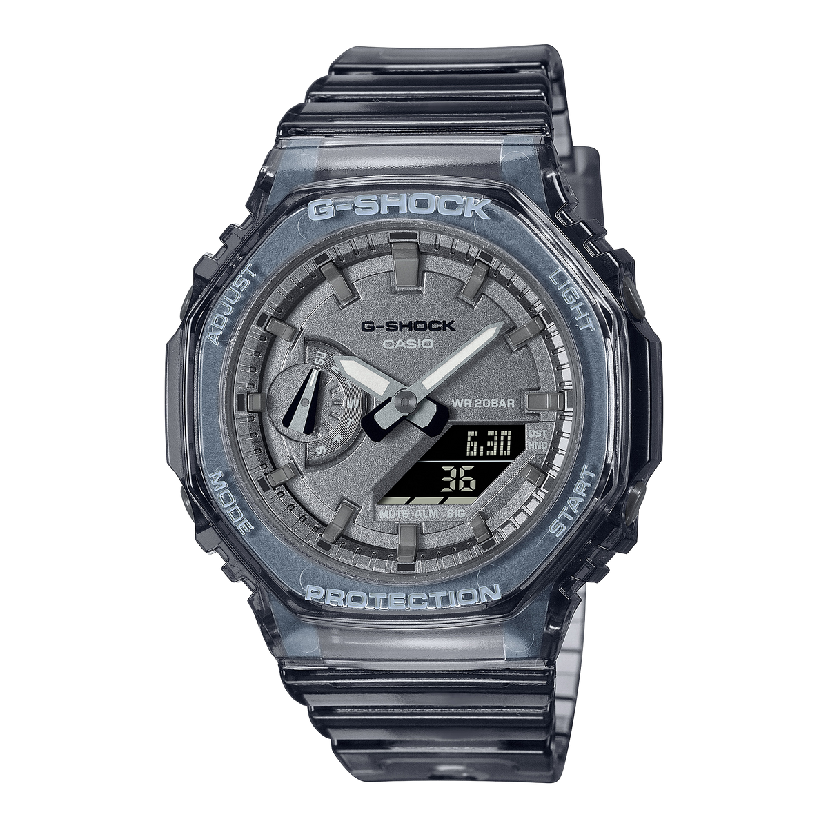Casio G-SHOCK GMA Series / GMA-S2100SK Metallic Skeleton Women's Transparent Black / Smoke Black Resin Strap Quartz Watch - GMAS2100SK-1A