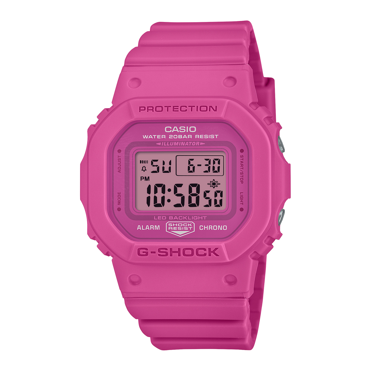 Casio G-SHOCK 5600 Series (Pink Ribbon Edition) Women's Fuchsia Pink Strap Quartz Watch - GMDS5610PK-4