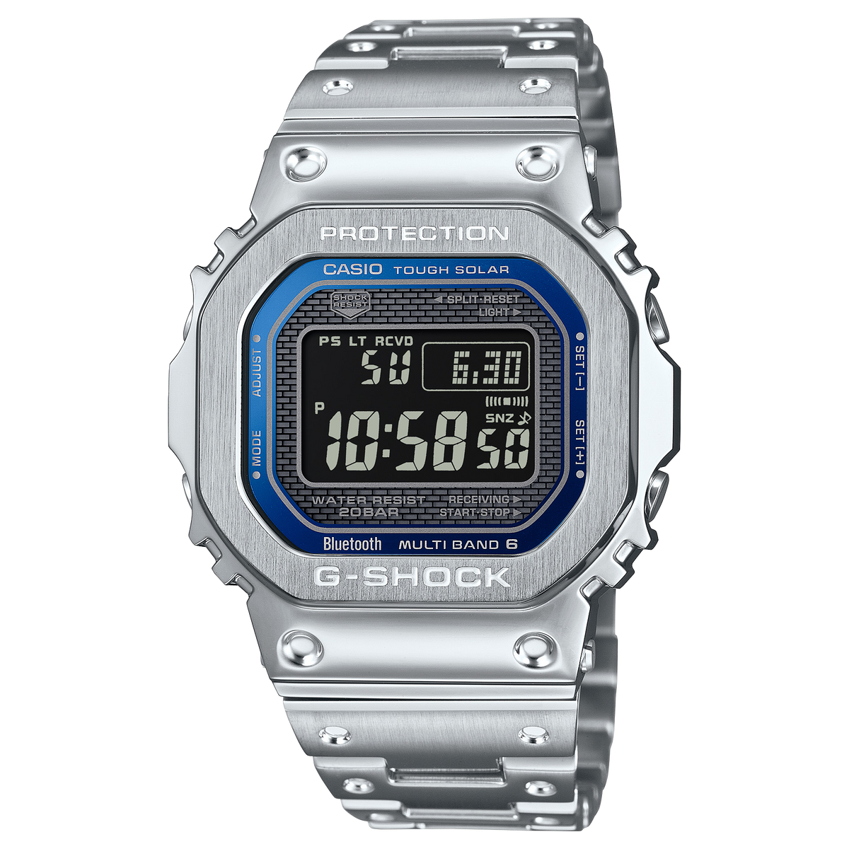 Casio G-SHOCK Full Metal 5000 Series / GMW-B5000 Series Men's Silver Bracelet Quartz Watch - GMW-B5000D-2