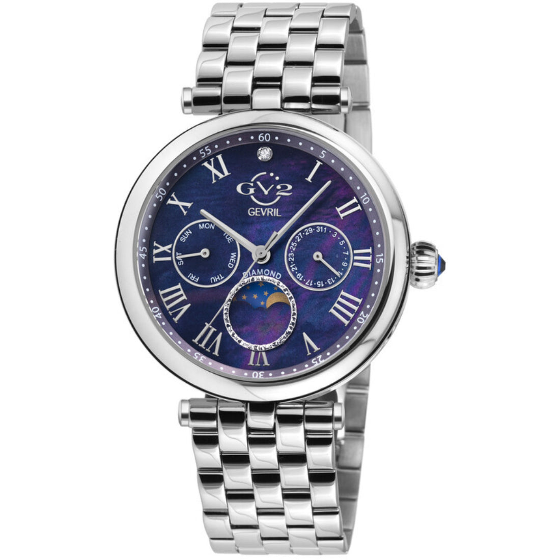 Gevril Florence Diamond Women's Silver Bracelet Quartz Watch - GV2-12512