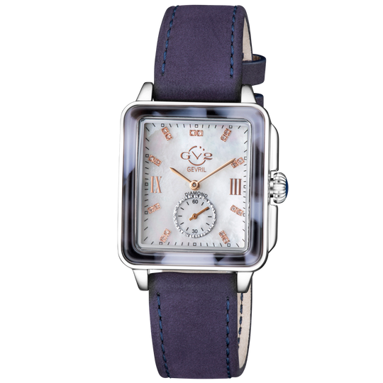 Gevril GV2 Bari Diamond Women's Navy Blue Strap Quartz Watch - 9244