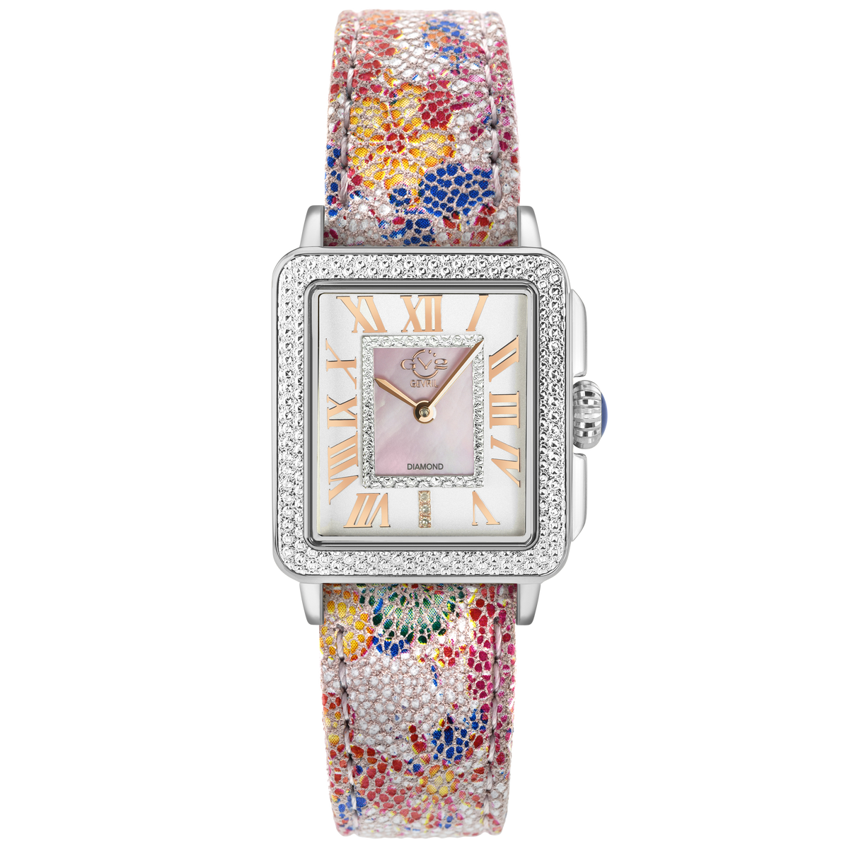 Gevril GV2 Padova Floral Diamond Women's White Floral Strap Quartz Watch - 12302F