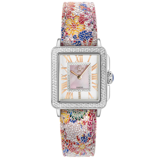 Gevril GV2 Padova Floral Diamond Women's White Floral Strap Quartz Watch - 12302F
