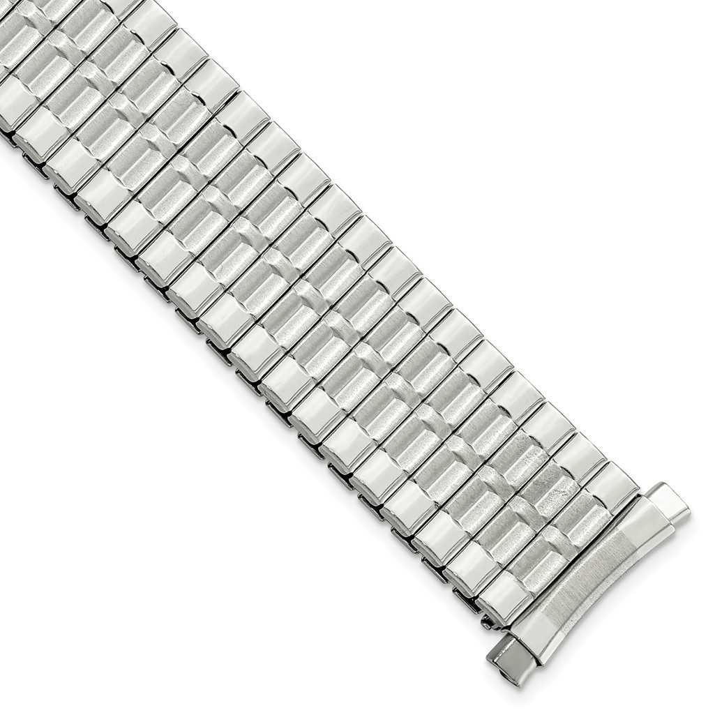 Gilden Men's Silver Curved-End Expansion Watch Band - BA525
