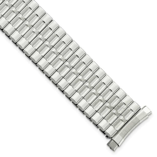 Gilden Men's Silver Curved-End Expansion Watch Band - BA525