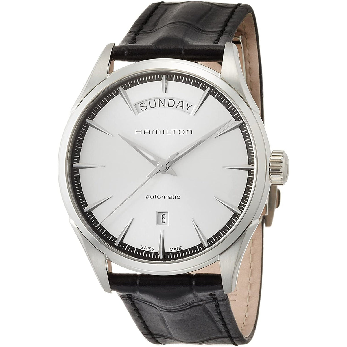 Hamilton Men&#39;s H42565751 Black Leather Watch