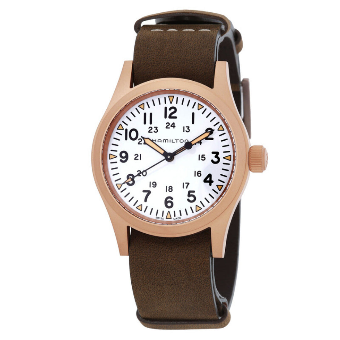 Hamilton Khaki Field Men's Brown Strap Mechanical Watch - H69459510