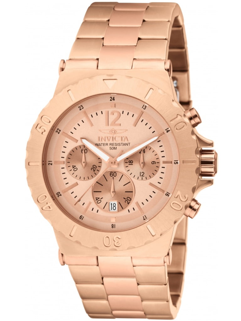 Invicta Men's 1267 Specialty Quartz Chronograph Rose Gold Dial Watch
