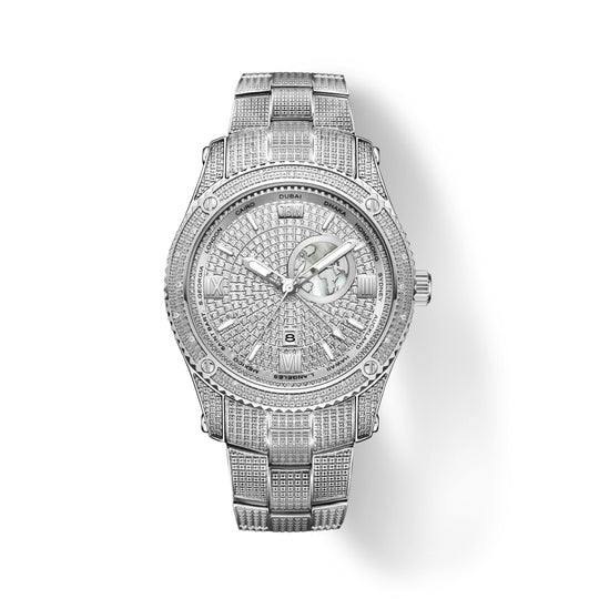 JBW Jet Setter GMT Men's Silver Bracelet Quartz Watch - J6370B