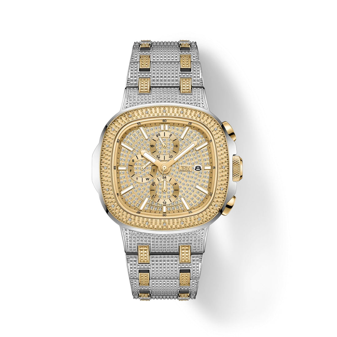 JBW Heist Men's Two-tone/Silver and Gold Bracelet Quartz Watch - J6380B