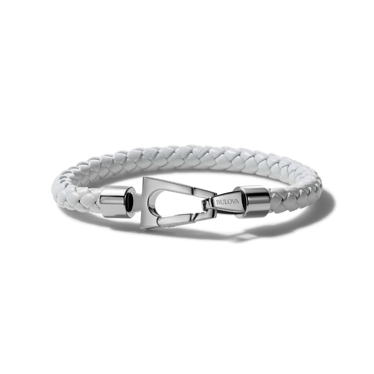 Bulova Marine Star Men's White Leather Bracelet J96B030M