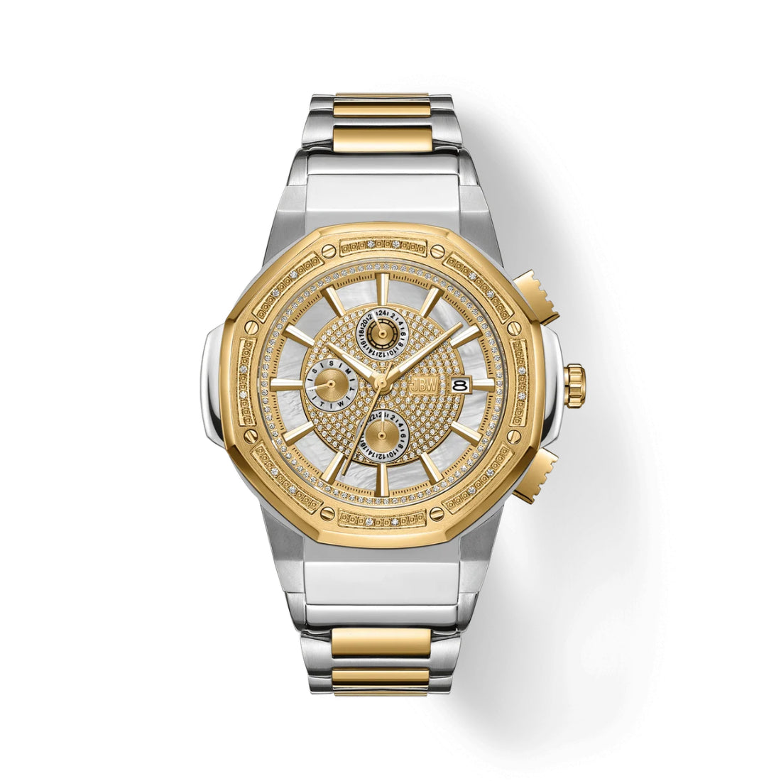 JBW Saxon 10 YR Unisex Two-tone/Silver and Gold Bracelet Quartz Watch - JB-6101-N