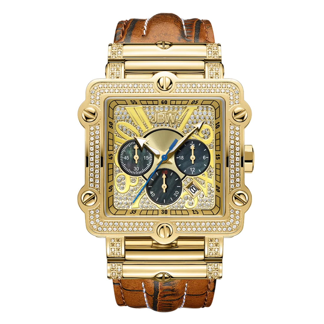 JBW Phantom Men's Brown Strap Quartz Watch - JB-6215-238-A