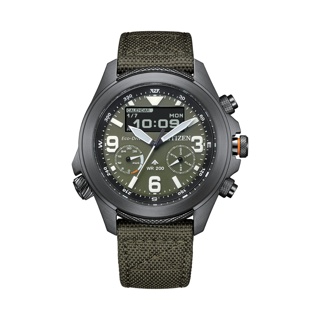 Citizen Promaster Land Series Men's Green with Black details Strap Quartz Watch - JV1005-02W