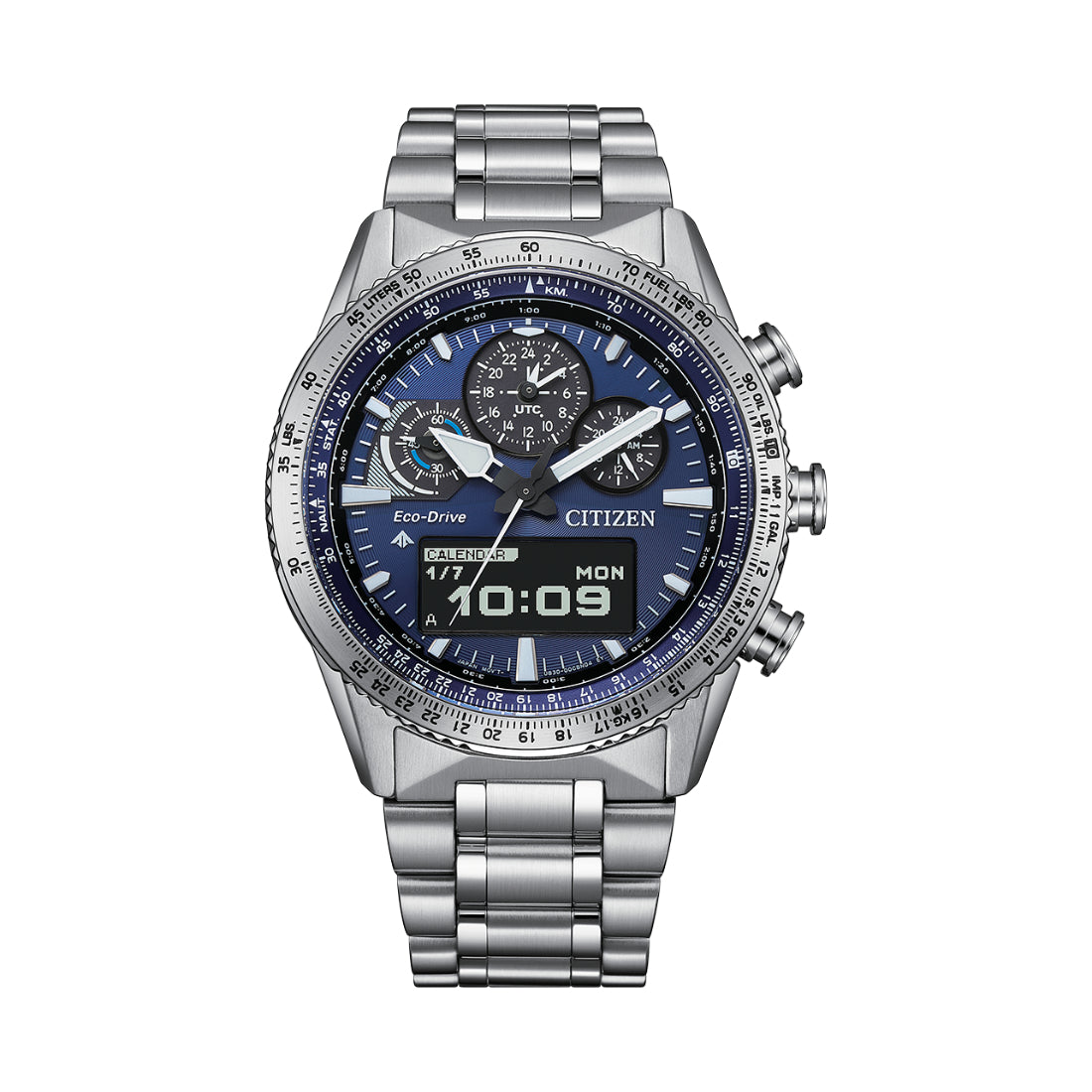 Citizen Promaster Sky Men's Silver Bracelet Quartz Watch - JV2000-51L