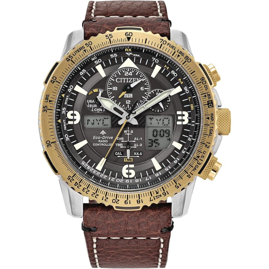 Citizen Promaster Skyhawke A-T Men's Brown Strap Quartz Watch - JY8084-09H
