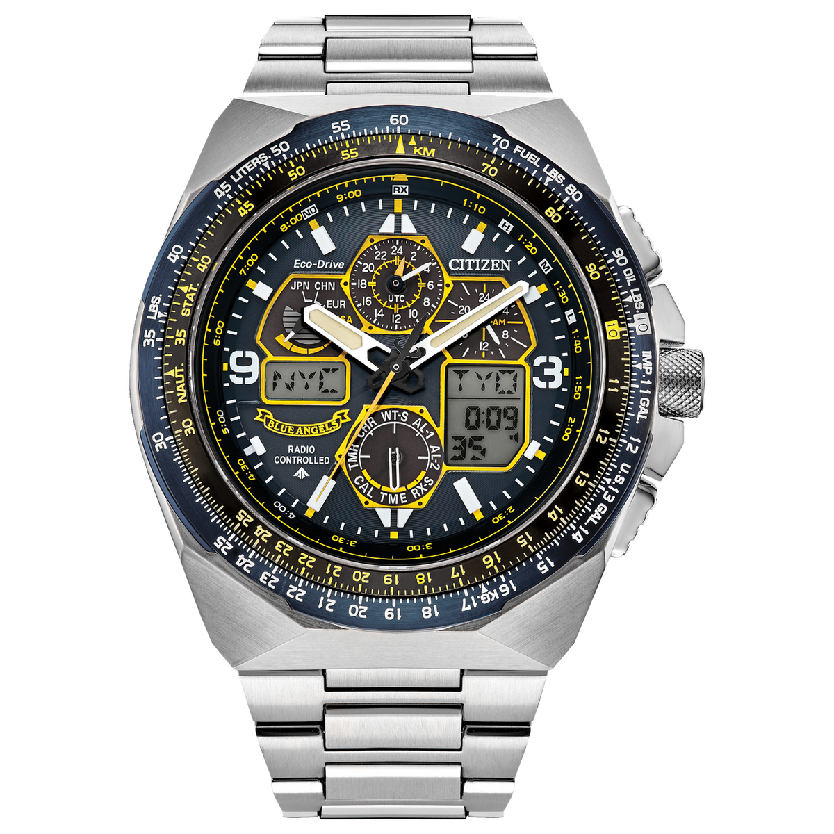 Citizen Promaster Skyhawk A-T Blue Angels Limited Edition Men's Silver-tone Bracelet Quartz Watch - JY8128-56L