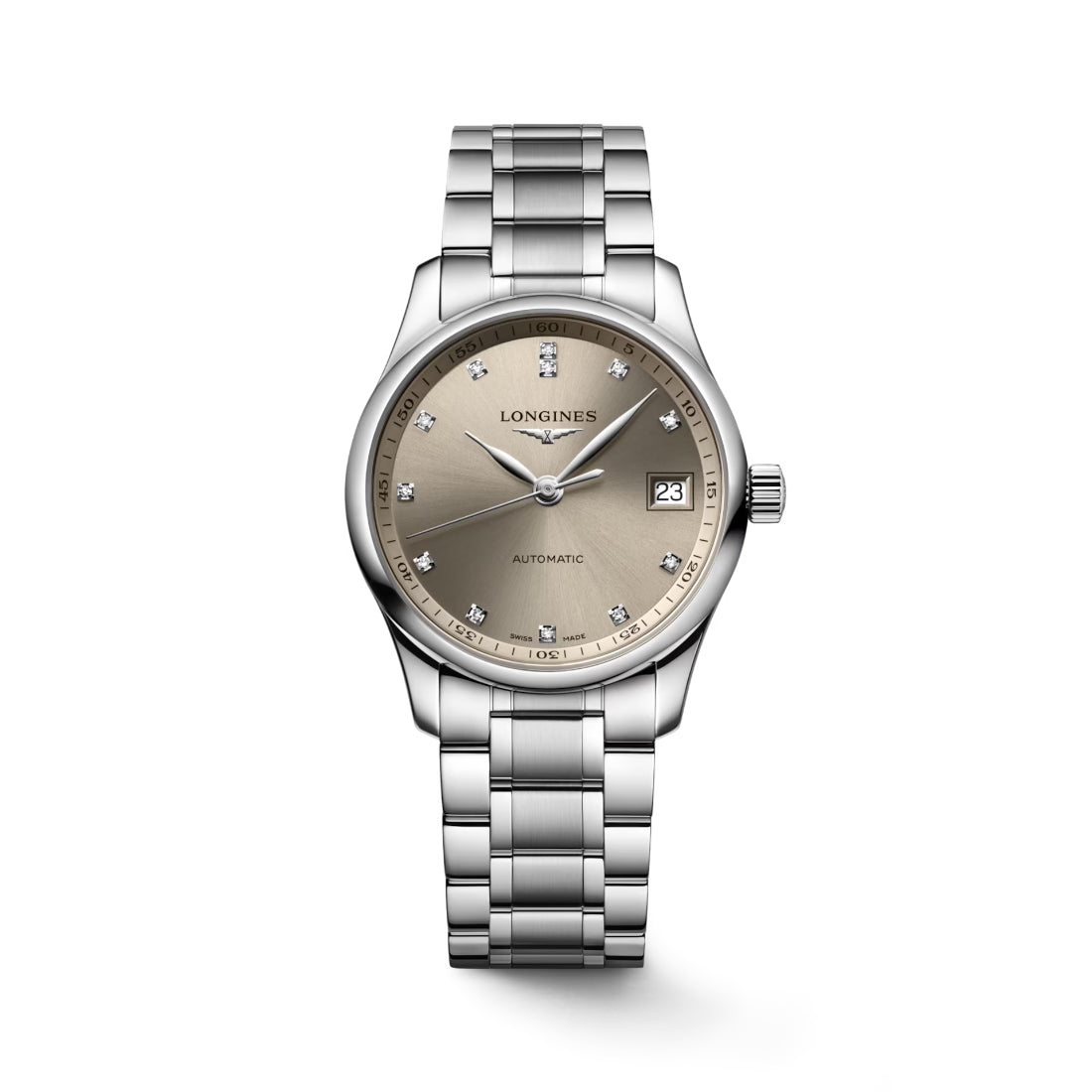 Longines Master Collection Women's Beige Dial Stainless Steel Bracelet Automatic Watch L2.357.4.07.6