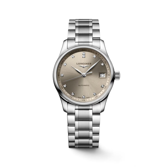 Longines Master Collection Women's Beige Dial Stainless Steel Bracelet Automatic Watch L2.357.4.07.6