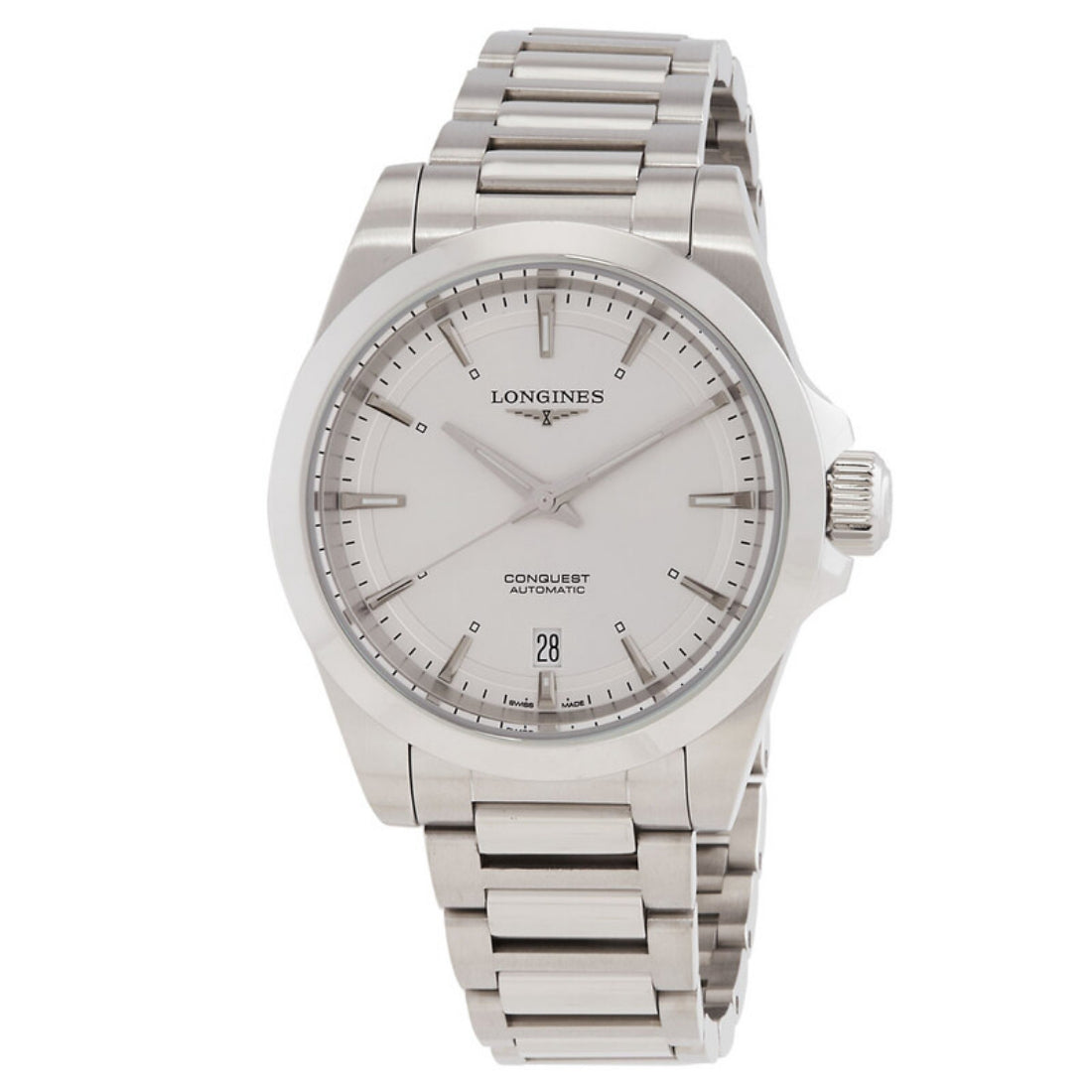 Longines Conquest Men's Silver Bracelet Automatic Watch - L3.720.4.72.6