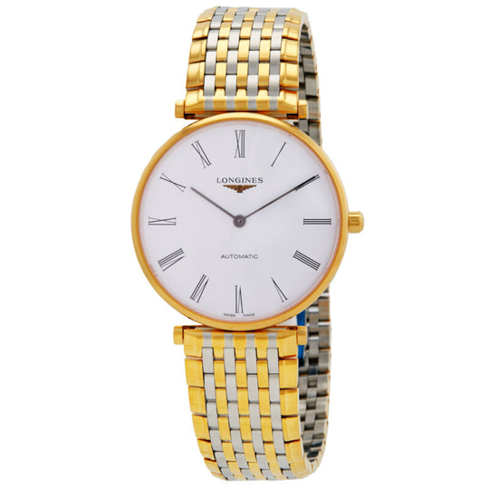 La Grande Classique de Longines Unisex White Dial Two-Tone Stainless Steel Bracelet Automatic Dress Watch L4.918.2.11.7