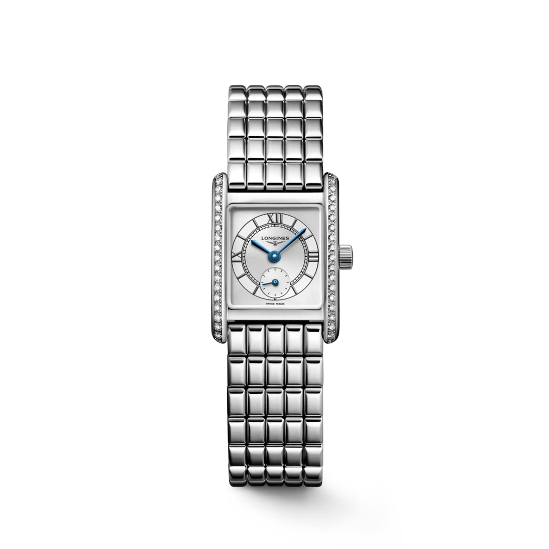 Longines Mini DolceVita Women's Sunray Silver Dial Stainless Steel Bracelet Quartz Watch L5.200.0.75.6