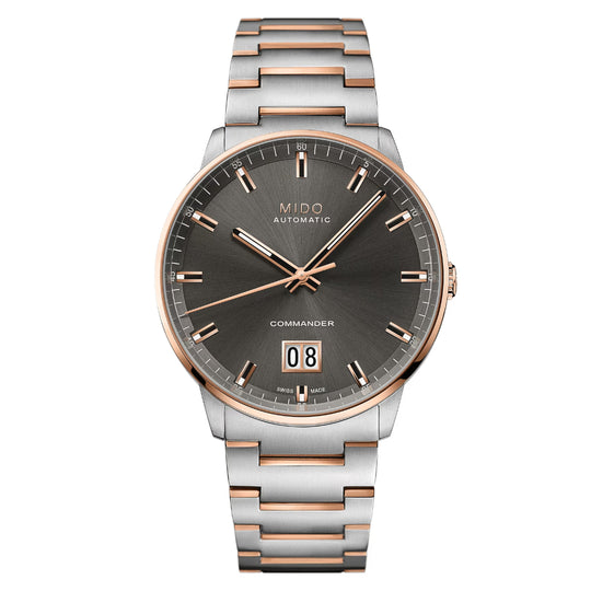 Mido Commander Big Date Men's Anthracite Dial Two-Tone Stainless Steel Bracelet Automatic Watch M021.626.22.061.00