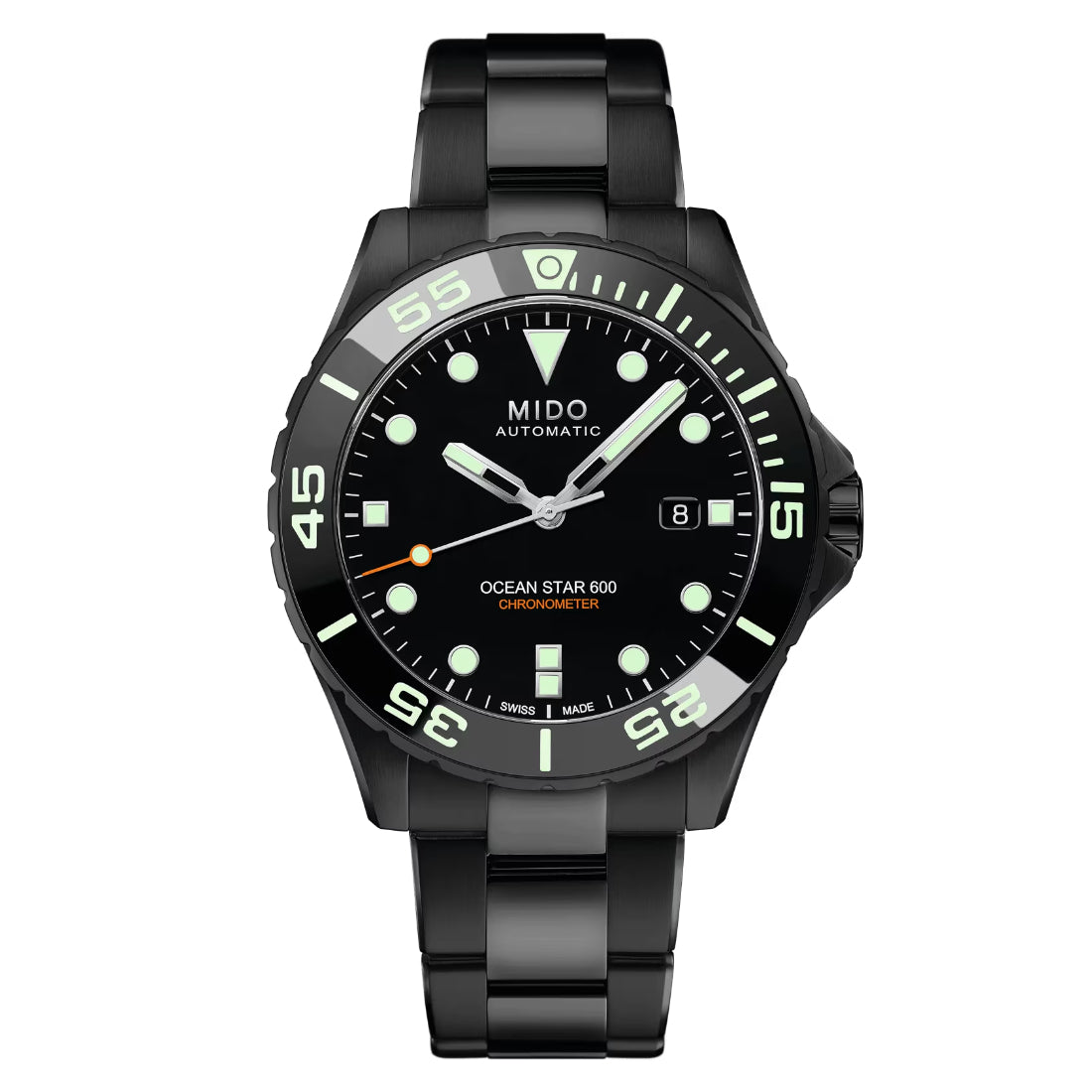 Mido Ocean Star 600 Chronometer Men's Black Dial Black Stainless Steel Bracelet Automatic Watch M026.608.33.051.00
