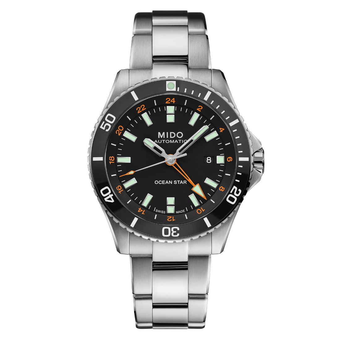 Mido Ocean Star GMT Men's Black Dial Stainless Steel Bracelet Automatic Watch M0266291105101