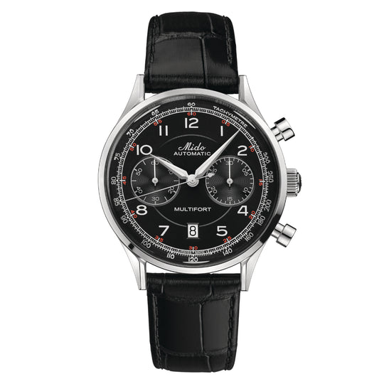 Mido Multifort Patrimony Chronograph Men's Black Strap Automatic Watch - M040.427.16.052.00