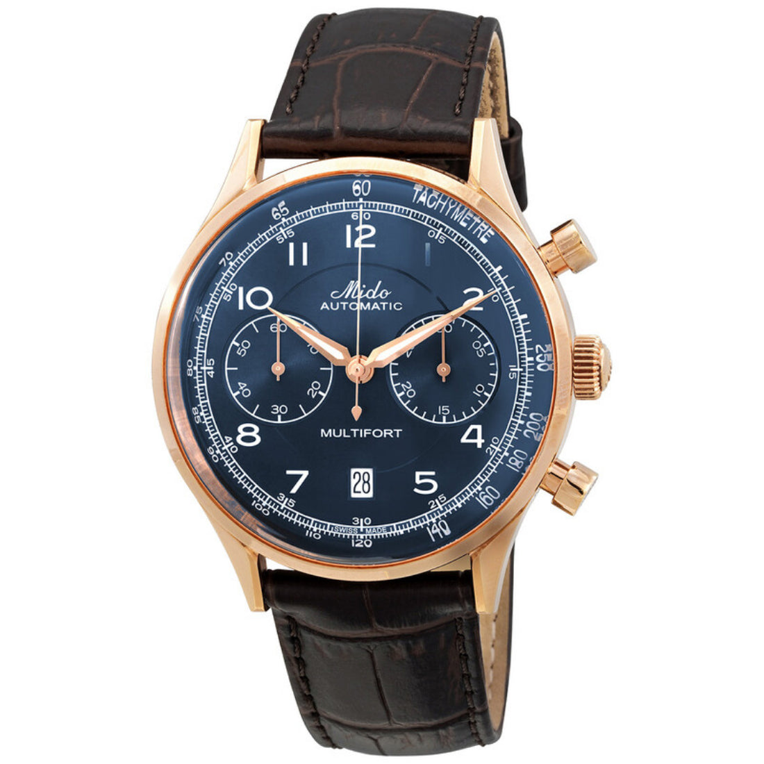 Mido Multifort Patrimony Chronograph Men's Brown Strap Automatic Watch - M040.427.36.042.00
