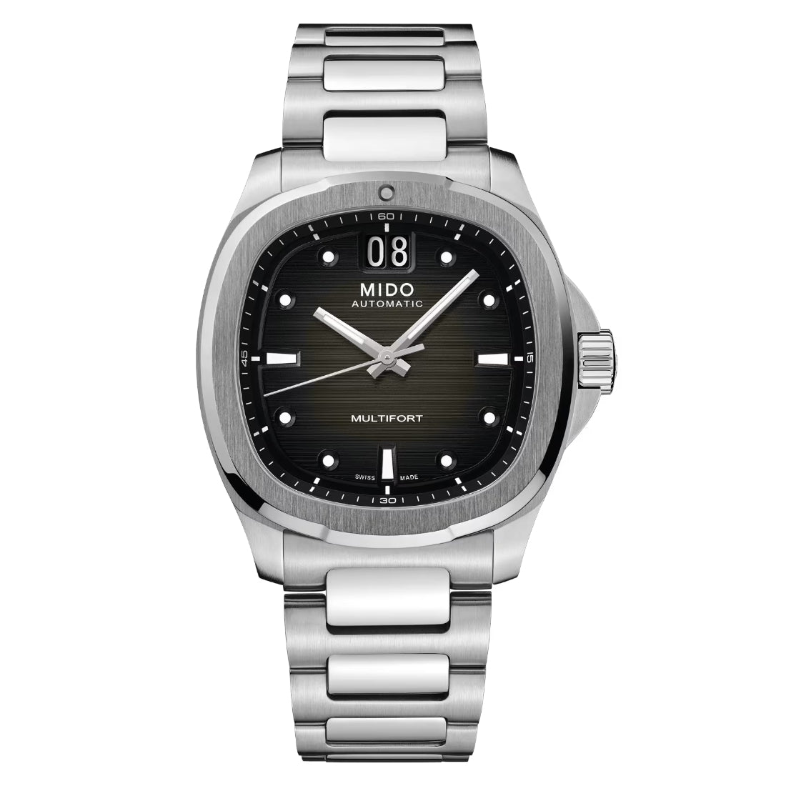 Mido Multifort TV Big Date Men's Grey Gradient Dial Stainless Steel Bracelet Automatic Watch M049.526.11.081.00