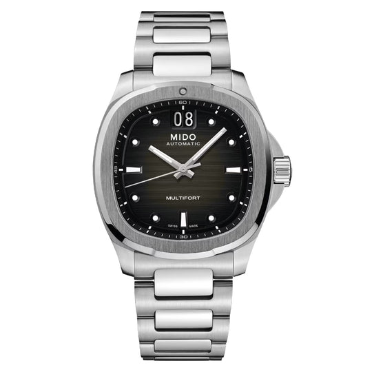 Mido Multifort TV Big Date Men's Grey Gradient Dial Stainless Steel Bracelet Automatic Watch M049.526.11.081.00