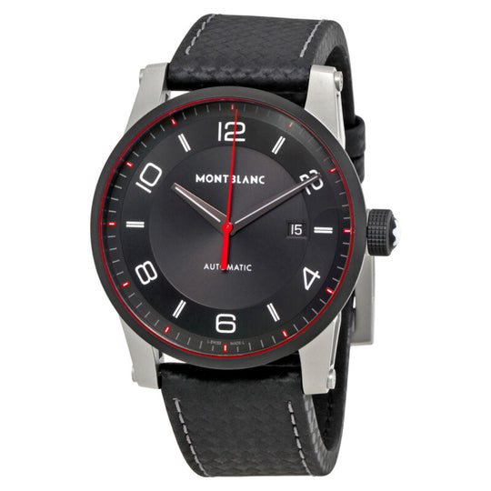 Montblanc TimeWalker Men's Black Dial Black Leather Strap Automatic Watch MB115079