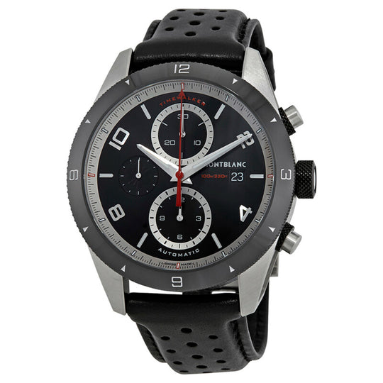 Montblanc TimeWalker Men's Black Dial Black Leather Strap Automatic Watch MB116098