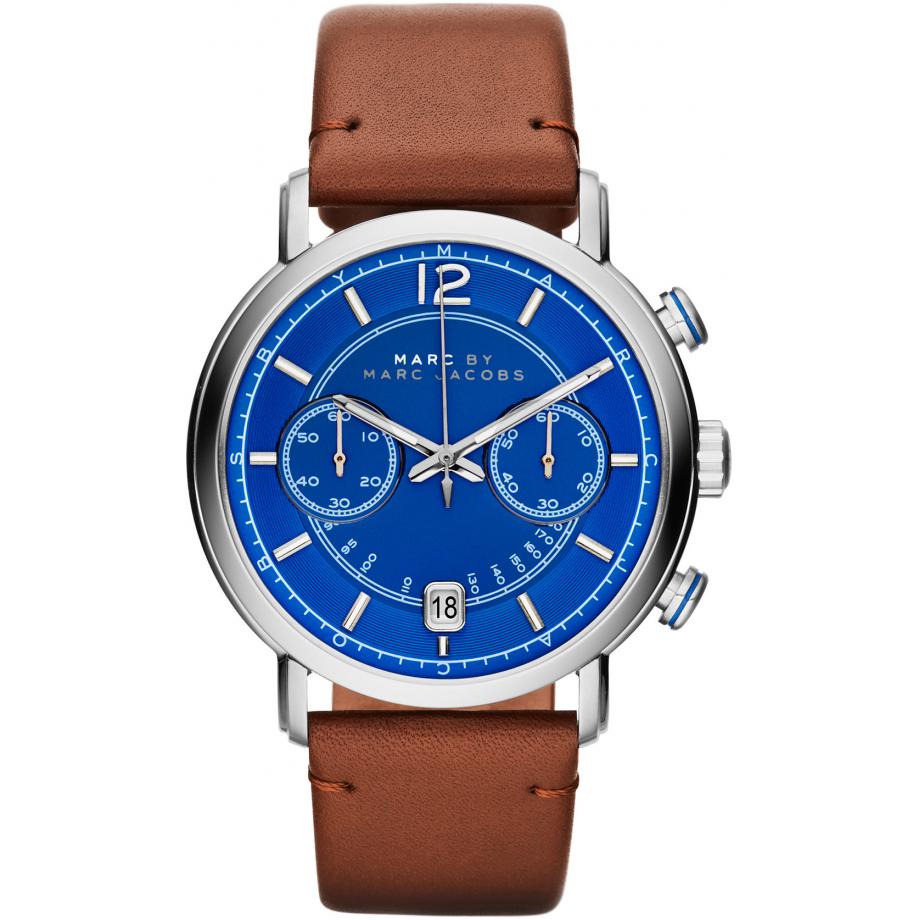 Marc Jacobs Fergus Men's Blue Dial Brown Leather Strap Quartz Watch MBM5066