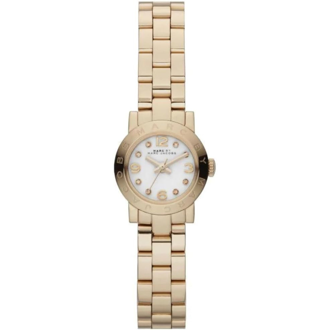 Marc Jacobs Amy Dinky Women's White Dial Gold-Tone Stainless Steel Bracelet Quartz Watch MBM3226